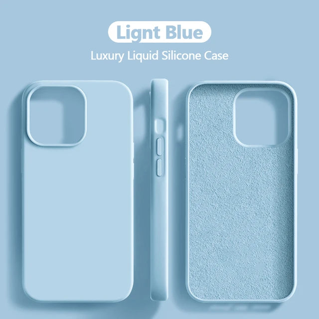 Soft Silicone Iphone Cover -  Green / For iPhone 15 Pro, Green / For iPhone 15 Plus, Green / For iPhone 15 ProMax, Light blue / For iPhone 11 Pro, Light blue / For iPhone 12, Light blue / For iPhone 11, Light blue / For iPhone 11 ProMax, Light blue / For iPhone 12 Mini, Light blue / For iPhone XS Max, Light blue / For iPhone 12 ProMax 