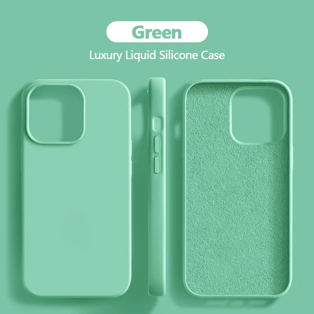 Soft Silicone Iphone Cover -  Green / For iPhone 15 Pro, Green / For iPhone 15 Plus, Green / For iPhone 15 ProMax, Light blue / For iPhone 11 Pro, Light blue / For iPhone 12, Light blue / For iPhone 11, Light blue / For iPhone 11 ProMax, Light blue / For iPhone 12 Mini, Light blue / For iPhone XS Max, Light blue / For iPhone 12 ProMax 