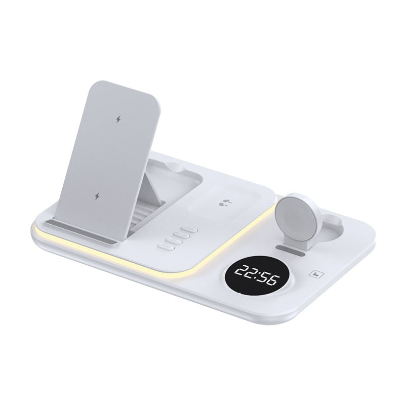 Versatile 30W Wireless Magnetic Charger Trio -  Black Colorful Light Apple, Black Colorful Light Samsung, Black Warm Lamp Samsung, Black Warm Light Apple, Ivory White Warm Lamp Apple, Ivory White Warm Lamp Samsung, White Colorful Light Apple, White Colorful Light Samsung 